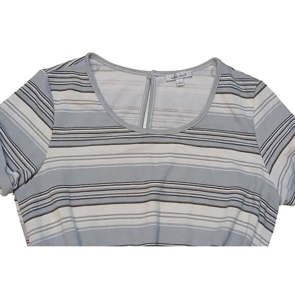 White Birch Womens Jumpsuit Gray Striped Stretch Pockets Keyhole Back Size Large - Picture 4 of 6